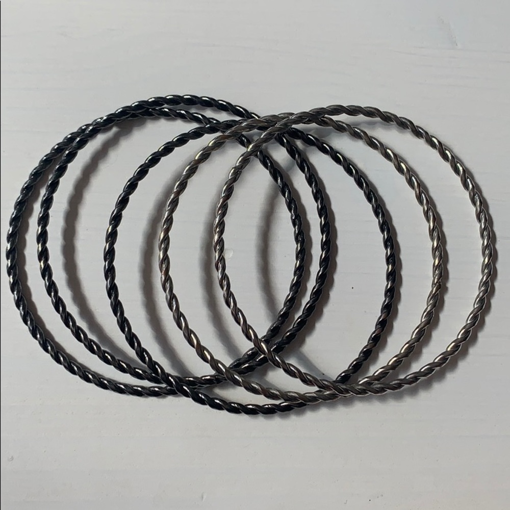 Silver and Chrome Bangles